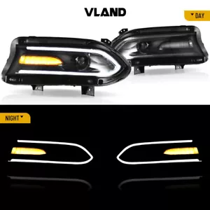 VLAND Dual Beam LED Headlights For Charger Dodge 2015-2022 Front Lamps Assembly - Picture 1 of 14