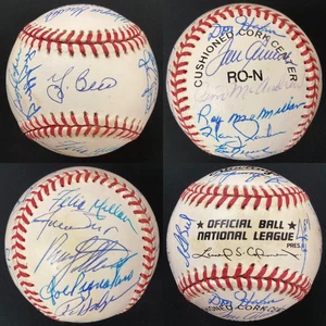 1973 NY Mets Team Signed Baseball LSC W Mays Berra Seaver +23 Auto NLCS HOF JSA - Picture 1 of 12