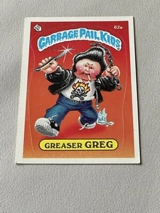 1985 Topps Garbage Pail Kids Series 1 Sticker Card #62a Greaser Greg. - Picture 1 of 1