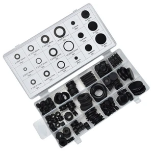 125PCS Black rubber grommet kit Assortment Kit Rubber for Automotive Plumbing - Picture 1 of 9