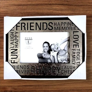 Marco de fotos Sentiments Friends contiene imagen de 6" x 4", ELSA Silvertone, NUEVO - Imagen 1 de 4