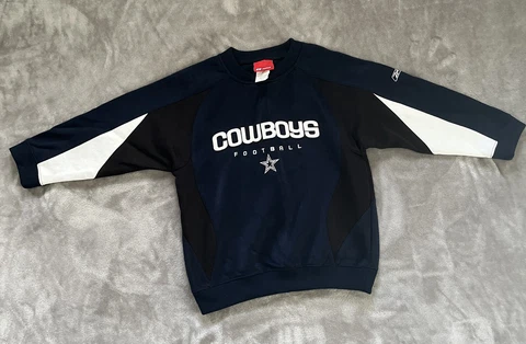 NFL Reebok Dallas Cowboys Navy, White & Black Pullover Sweatshirt Youth small 8 Cover