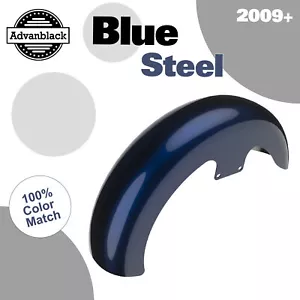 Se adapta a 09+ Harley Advanblack ACERO AZUL 19" Revelación Envoltura Abrazador Guardabarros Frontal - Imagen 1 de 9