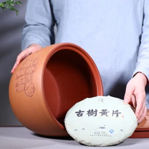 Traditional Handmade Tea Canister Real Yixing Zisha Jiangpo Clay Marked Jar Lid - Picture 1 of 8