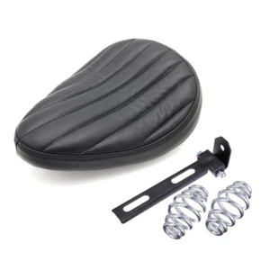 Resorte y soporte negro Tuk & Roll cuero PU asiento individual para Harley Chopper Bobber - Imagen 1 de 8