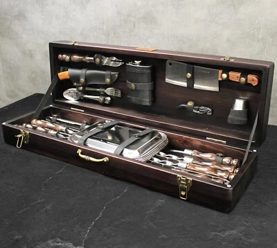 37Pcs Grill Accessories Tools Kit Stainless Steel Skewers Barbecue Set WILDBOAR - Image 1 of 4