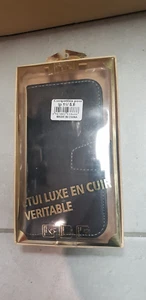 Etui luxe clapet portefeuille noir cuir véritable iPhone 11 - 5.8 *NEUF* - Imagen 1 de 4