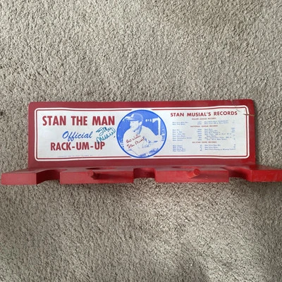 STAN MUSIAL Autographed! RACK-UM-UP BAT RACK ST LOUIS CARDINALS VINATGE 70s - Image 1 of 4