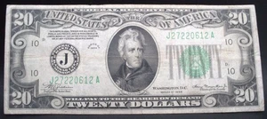 1934 Series $20 Federal Reserve Note Kansas City District - Picture 1 of 2