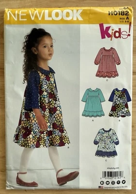 New Look Pattern H0182 Children’s Girls Dress Size 3-8 New/Uncut FF - Image 1 of 4