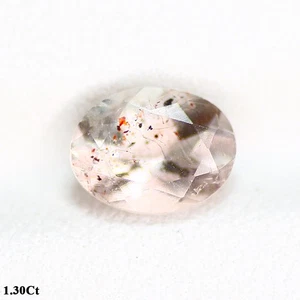 1.30 Ct Oval 6.1 x 8.3 MM 100% Natural Pink With red black dot STRAWBERRY QUARTZ - Picture 1 of 5