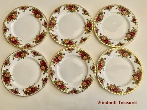 6 ROYAL ALBERT OLD COUNTRY ROSES SALAD SIDE PLATES 21cm - GREAT COND - 1st QL - Picture 1 of 11