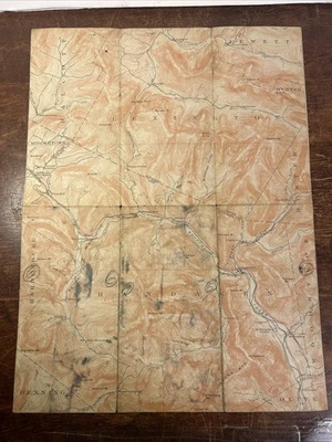 1913 Geological Survey Topographic Map New York Catskills Ulster Greene Esopus - Image 1 of 4