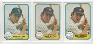Carte GRAIG NETTLES (3) 1981 Fleer #87. Yankees come nuovo **spedizione gratuita** - Foto 1 di 2