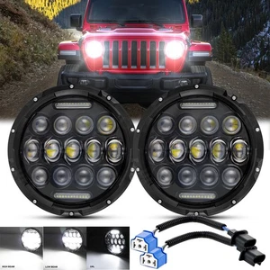 Nuevo faro LED redondo de 7" Hi-Lo para Jeep Wrangler JK LJ TJ para Chevy C10 C20 - Imagen 1 de 18