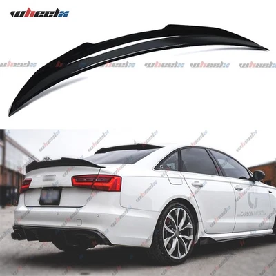 PARA AUDI A6 S6 2012-2018 SEDÁN 4 PUERTAS ESTILO PSM NEGRO BRILLANTE ALERÓN MALETERO DUCKBILL Foto 1 de 4