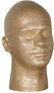 3 Male Suntan Styrofoam Mannequins Head Hat Cap Wig Display 11 ½" H Man - Picture 1 of 3