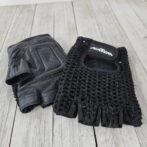 Hatch Black Fingerless Padded Mesh Unisex Wheelchair Gloves Weight Lifting Sport - Picture 1 of 18