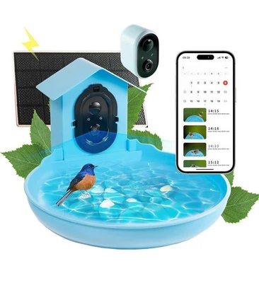 Умная птичья ванна Nature's Rhythm с камерой для улицы сада - Изображение 1 из 4