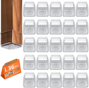 36 Stück Quadratische Stuhlbein Bodenschoner, Möbel Filz Pads für Hartholz Flo... - Bild 1 von 12
