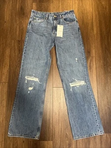 Zara weites Bein Größe 8 nagelneu volle Länge mittlere Leibhöhe - Bild 1 von 7