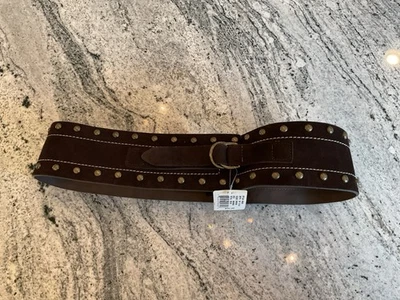 Y2K NOS Candies Wide Brown Suede Leather Studded Belt S M - Image 1 of 4