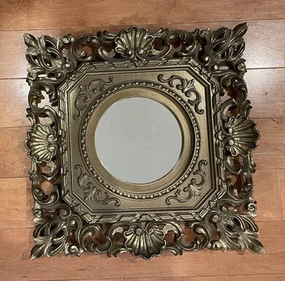 Espejo Vintage Barroco Italiano Euromarchi Hollywood Regency Italia 14" Foto 1 de 4