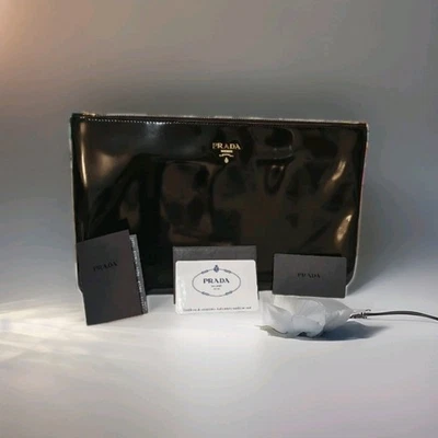 Authentic PRADA Clutch Bag Black Excellent Condition with Dust Bag & Card - Image 1 of 4