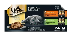 Sheba Perfect Portionen Variety Pack Nassfutter Katzen Tablett Schnitte in Soße 24 Portionen - Bild 1 von 1