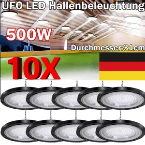 10x 500W UFO LED Hallenbeleuchtung Industrielampe Hallenstrahler Hallenleuchte - Bild 1 von 14