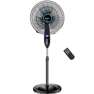 16"Adjustable Oscillating Pedestal Fan Stand Floor 3 Speed Remote Control Timer - Picture 1 of 11