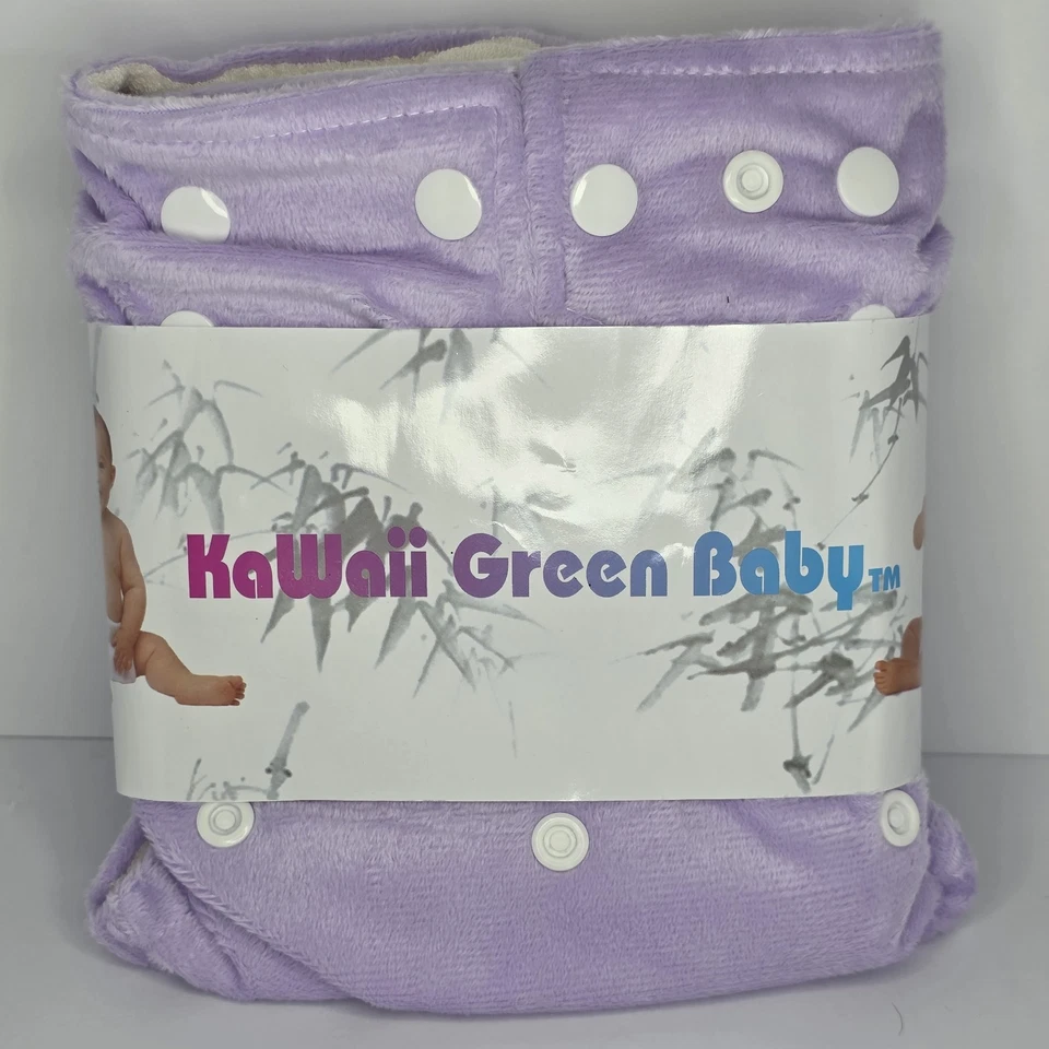 Pañales de tela de bambú premium talla única verde KaWaii para bebé Foto 1 de 2