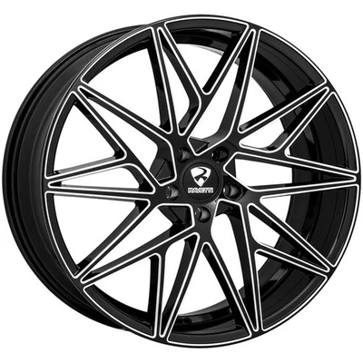 Ravetti M5 22x8.5 5x120 +38mm Black/Milled Wheel Rim 22" Inch - Image 1 of 4