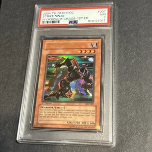 2004 Yugioh 1st Edition Strike Ninja IOC-007 Invasion of Chaos Ultra Rare - Picture 1 of 13