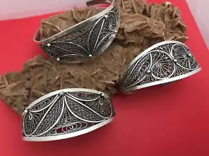 Bracelet en argent filigrané du Sud du Maroc tiznit,anciens bèrbère bracelet - Picture 1 of 9
