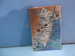 Collectible Kitchen Magnet Metal 3"in NEW JERSEY Map - Picture 1 of 5