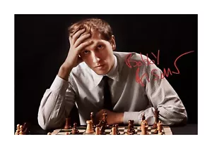 Bobby Fischer 1 Schach USA Poster Reproduktion Autogramm Rahmenwahl - Bild 1 von 3