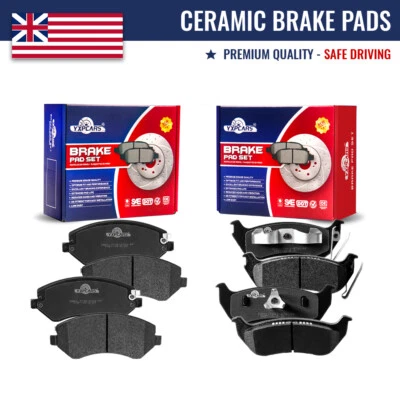 Front Rear Ceramic Brake Pads Set For 2003 2004 2005 2006 2007 Jeep Liberty - Image 1 of 4