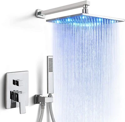 16 inch LED Shower Faucet Combo System Hand Shower Wall Mounted Mixer Tap - Image 1 of 4