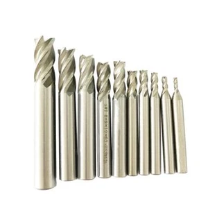 10Pcs/set 2-12mm HSS Straight Shank 4 Flute Cutter End Mill CNC Drill Bit Tool - Picture 1 of 7