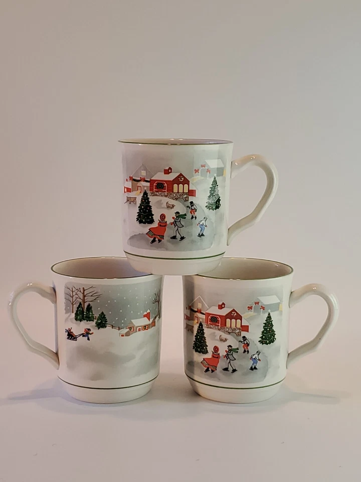 Tazas de café/té vintage Sango 12 oz 4"x3" Joan Luntz Silent Night 3900 S/3 usadas en excelente estado  Foto 1 de 4