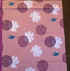 Echino Flowers Cotton Canvas Japanese Print Etsuko Furuya 30" X 42" Mauve Pink - Picture 1 of 4