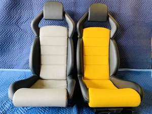 GENUINE LAMBORGHINI MURCIELAGO GALLARDO HARLEQUIN LEATHER SPORT SEATS PORSCHE - Picture 1 of 12