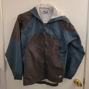 Fila Men's Full Zip Windbreaker GrayEmbroidered Logo Size M Medium - Picture 1 of 6