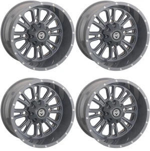 4 ATV/UTV Wheels Set 14in Moose 399X Gray 4/137 4+3 CAN - Picture 1 of 4