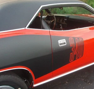 Fits 1971 Plymouth Cuda 340 Billboard Side Stripe Kit Mopar White - Bild 1 von 3
