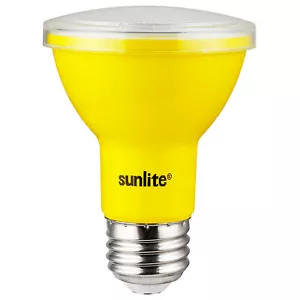 Sunlite 81466 LED Par20 Colored Recessed Bug Light Bulb 3W (50W Equal) Yellow - Picture 1 of 1