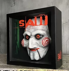 Saw Billy Puppet Jigsaw Display Case Frame Horror Movie Prop Horror Collectible - Picture 1 of 8