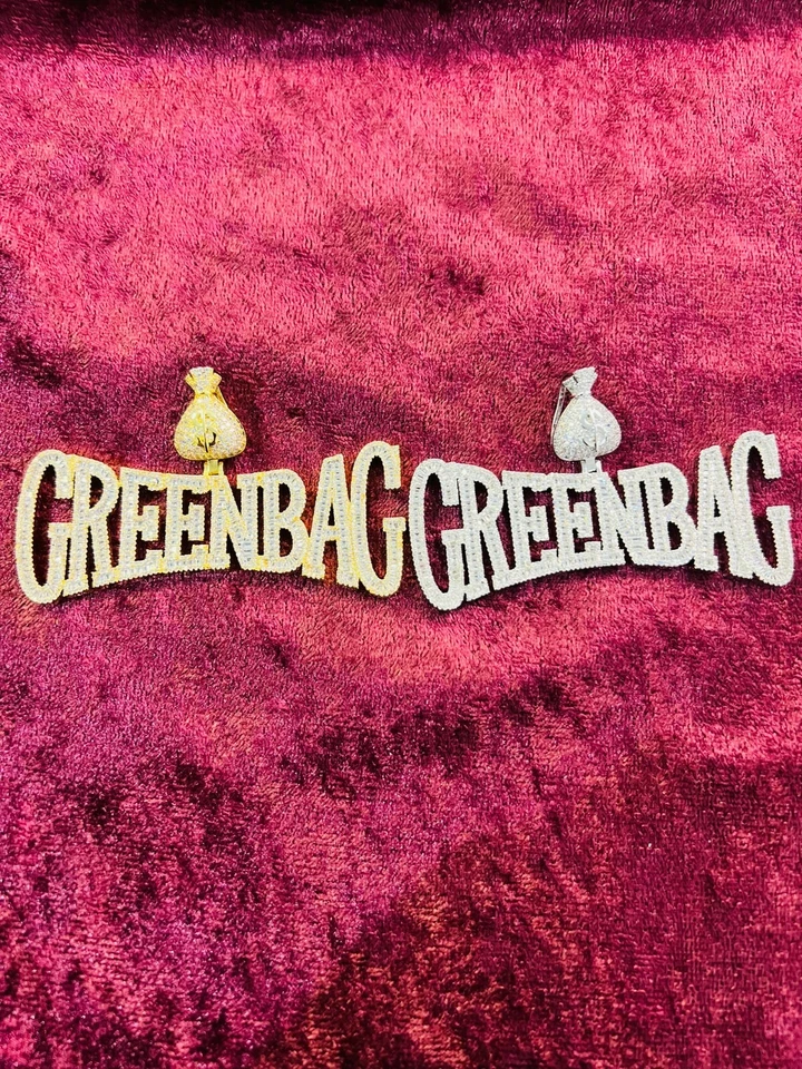 Colgante Hip Hop Diamante Simulado GreenBag Acabado Oro 14k con Cadena Foto 1 de 3