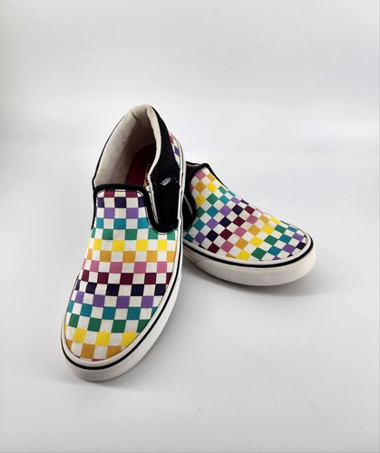 Scarpe VANS classiche slip on tela atletica a quadri multicolore Missy taglia 5 0